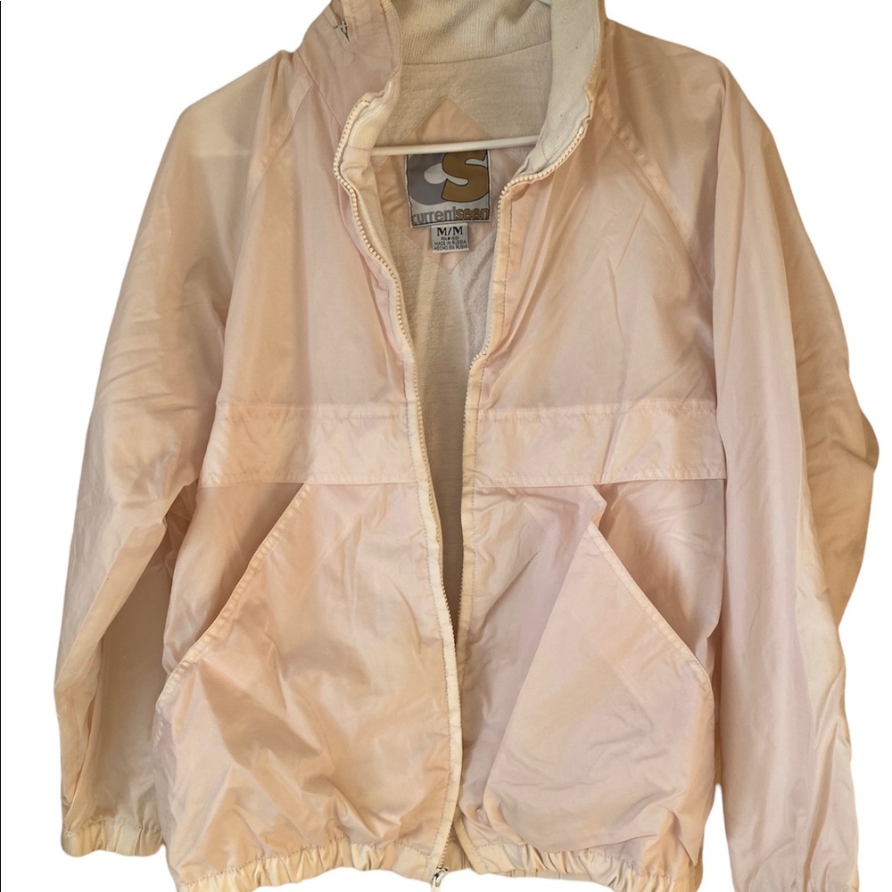 Vintage Baby Pink Windbreaker + Removable Hood